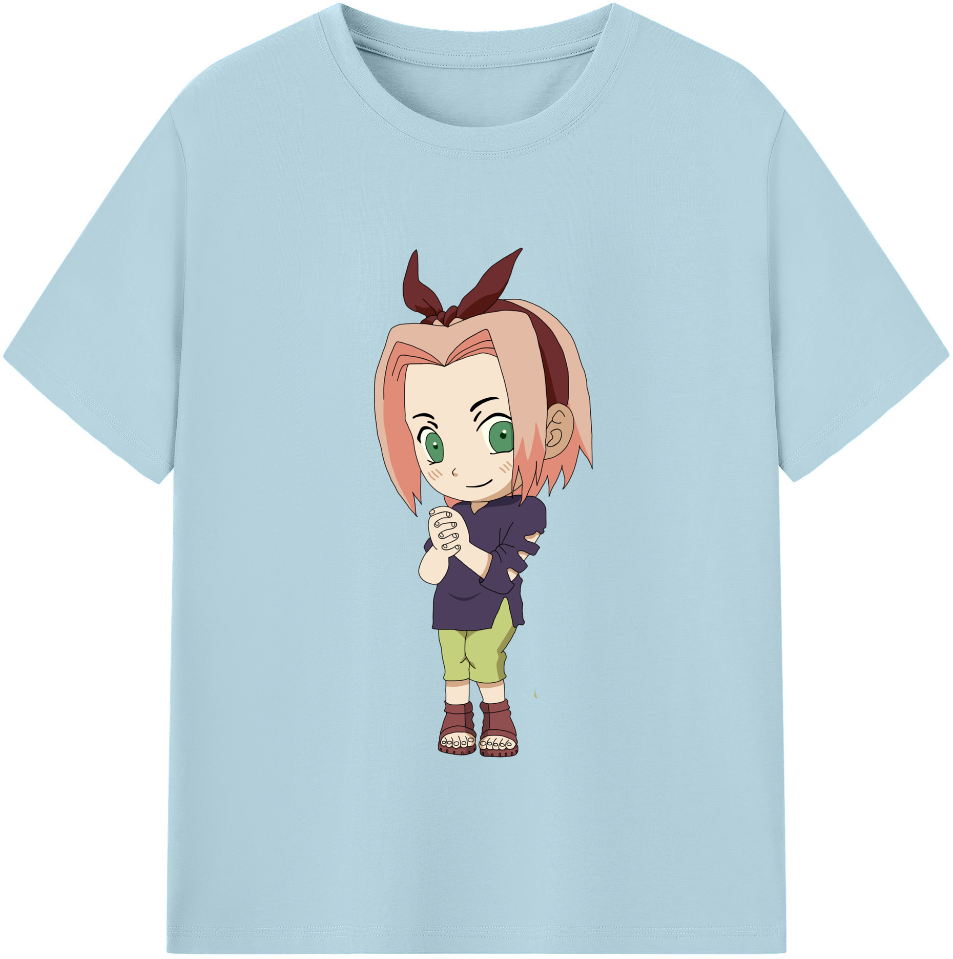 （画像用） NARUTO -ナルト- 春野サクラ Haruno Sakura 綿100％半袖Tシャツ（フロントプリント）